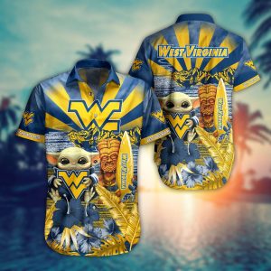 West Virginia Mountaineers NCAA Baby Yoda Hawaiian Shirt for Men And Women