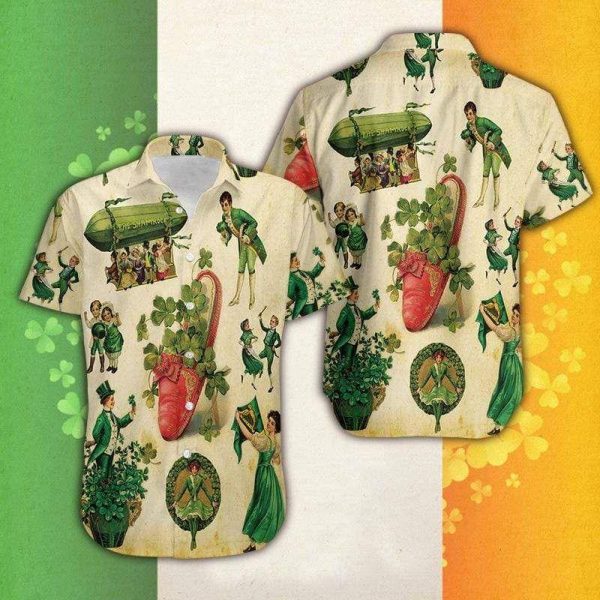 intage Girl Irish PatrickS Day Hawaiian Shirt